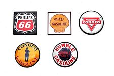 Lot of 5 Gasoline Company Magnets Humble, Conoco, Shell, Phillips picture