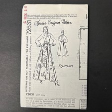 Vintage 70's Spadea Designer Pattern 72631 Eguzquiza Skirt Women Size 16 picture