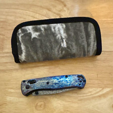 DMG designs nebula-Damascus flame titanium scales w/ pouch cross bar lock picture