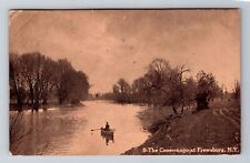 Frewsburg NY-New York, The Conewango, Antique, Vintage c1908 Souvenir Postcard picture