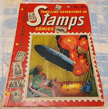 Thrilling Adventures In Stamps Comics #5 Golden Age HINDENBURG STAMP JUNE 1952 picture