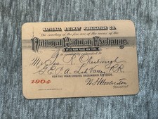 Antique 1904 National Railway Exchange Courtesy Card New York Railroad Pass picture