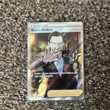Pokemon TCG Boss's Orders 189/192 Giovanni Full Art Holo Ultra Rare Rebel Clash picture