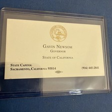 GAVIN NEWSOM Business Card Governor State Of California State Capital Sacramento picture