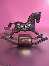 Vintage Enesco Solid Brass Rocking Horse Music Box picture