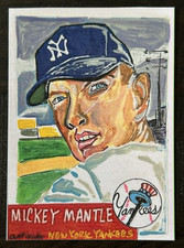 ACEO Sketch Trading Print Card ‘53 ‘59 ‘67 Mickey Mantle Yankees Hand-drawn Art picture