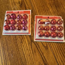 Vtg Miniature Shiny Brite Red Christmas Ornaments 12 in Package 1950’s Old Stock picture