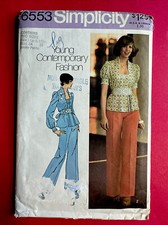 UNCUT Simplicity 6553 Puff Sleeve Blouse & Wide Leg Pants 11JP & 13JP picture