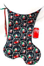 GIANT CHRISTMAS STOCKING SANTA IS BUSY CHRISTMAS EVE PRINT, NEW  USA picture