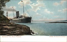HAMILTON BERMUDA Two Rock Passage STEAMER STEAMSHIP Antique Postcard picture
