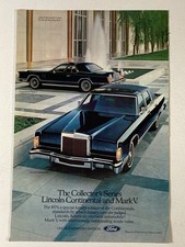 1979 Lincoln Continental Mark V Print Ad Collectors Series picture
