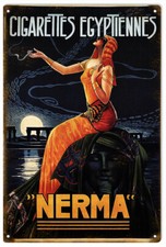 Vintage Style Metal Sign Cigarettes Egyptiennes Nerma . 12x18 . picture