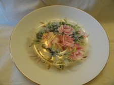 ROYAL VALE BONE CHINA BREAD DISH ROSE PATTERN GOLD TRIM AGE UNKNOWN MADE IN ENGL picture