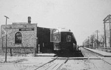 1910 Railroad Trolley Train Station Maywood Illinois IL - 11x17 Reprint picture