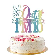 Out Single Digits I'm 10 Cake Topper,10th Birthday Cake Decor | The Color Dou... picture