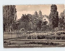 Postcard Wordanlagen in Quedlinburg Harz with a view of the castle Germany picture