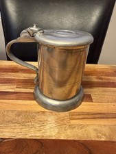 Vintage Norwegian Pewter Lidded Tankard Askwell Ltd Heavy 2lb 13oz No Thumb Lift picture