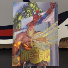 1995 Fleer Marvel Metal Checklist Spider-Man Hulk Iron Man #138 1f picture