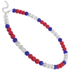 Baseball Bling Beaded/Three Braided Rope Necklace 18in-20in Drip Necklaces Ba... picture