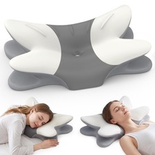 Cervical Neck Pillow for Pain Relief Cooling Memory Foam(DarkGrey & White) picture