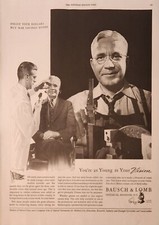 1944 Bausch & Lomb Optical Vintage Ad you're as young as your vision picture