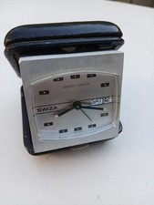 Vintage SWIZA Travel Clock SWISS MADE Mid-Century Mechanical Clock picture