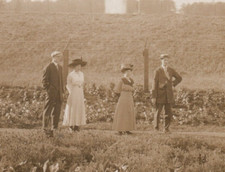 Stamped 1911 Astoria Oregon 2 Couples Wedding Portraits Michigan RPPC Postcard picture