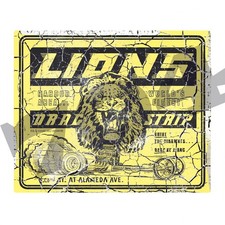 Lions Drag Strip Vintage Style DECAL / Vinyl STICKER, racing, hot rod, rat rod picture
