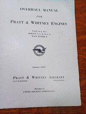 1937 Pratt & Whitney Engine Overhaul Manual WASP, HORNET JRR29 picture