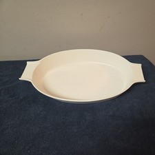 Copco Denmark Michael Lax White Enamel Cast Iron Casserole  Baking Dish.  Large picture