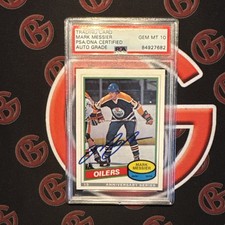 1992-93 O-Pee-Chee Ann Series Mark Messier #13 Autographed PSA GEM MT 10 AUTO RC picture