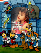 Vtg Walt Disney 1987 Mickey Mouse/Mini Pluto Donald Duck Photo Fantasy Frame picture