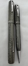 ESTERBROOK ANTIQUE FOUNTAIN PEN & PENCIL SET, Grey Pearl/silver marbled. Rare picture
