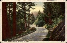 State Highway Thru Mountains CA Scenic Road vintage postcard b589 picture