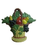 Antique Doorstop Cast Iron Fruit Basket Provincial French Country  picture