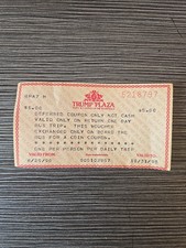 Vintage Trump Plaza Hotel & Casino On The Boardwalk Coupon From 1990 - Rare picture
