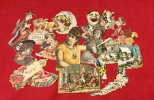 Lot of 15 Victorian Antique Scraps-Die-Cuts , ORIGINAL EPHEMERA Different Sizes picture