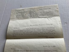 CIVIL WAR TO PRESIDENT LINCOLN PETITION PROMOTE COL JOHN CLARK 1863 BREVET GEN. picture