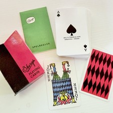 Vintage Obergs Sweden Playing Cards Stig Lindberg Comedia Spelregler Full Deck picture