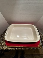 Longaberger Woven Traditions Ivory 3 Qt 13x9in Ceramic Casserole Baking Dish USA picture