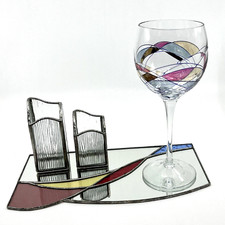Susan Fullenbaum Havdalah Set - Handmade Stained Glass picture
