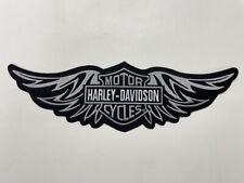 HARLEY DAVIDSON Gray Eagle Wings Patch Large-Iron Sew On 6 inch-Embroidery Patch picture