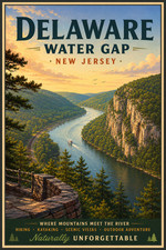 DELAWARE WATER GAP NEW JERSEY TRAVEL POSTER *2X3 FRIDGE MAGNET* SOUVENIR GIFT NJ picture