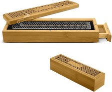 Wooden Incense Holder Burner with Storage - Incense Stick Holder & Ash Catcher  picture