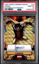 Topps Chrome Marvel 2025 | Logan Wolverine /50 Facsimile Auto PSA 10 #LG picture