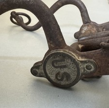 US Cavalry Horse Curb Bit with Old Leather Halter - Civil War Era - Model 1859 picture