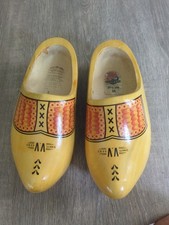 Vintage Dutch Wett VV GED Wooden Clogs Made in Holland Shoes Size 33 Unusual picture