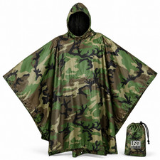 USGI Industries Military Design Multi Use Rip Stop (Woodland, Rain Poncho) picture