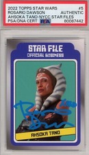 Rosario Dawson Ahsoka Tano 2022 Topps Star Wars Files NYCC #5 Autograph PSA/DNA picture