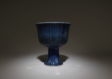A Blue Glazed Stem Cup picture